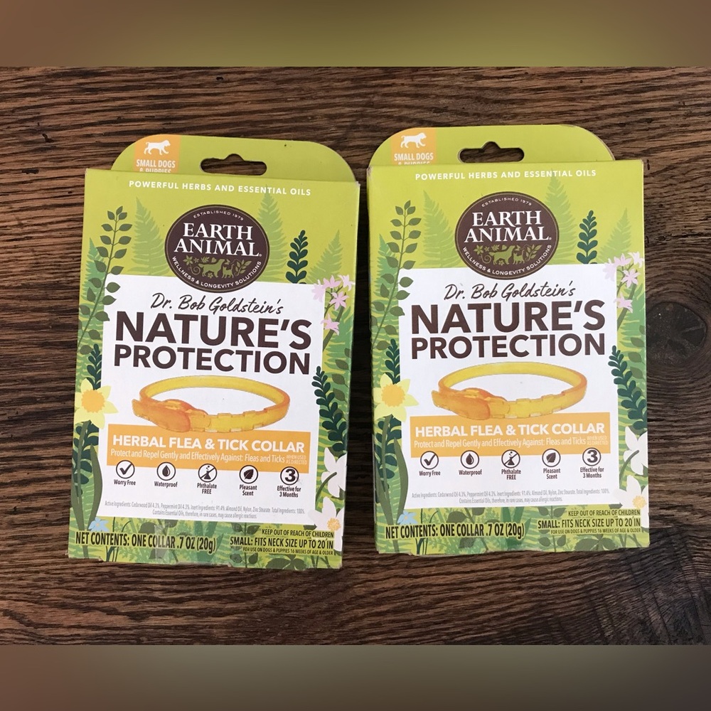 Nature’s Protection Herbal Flee and Tick Collars—Set of 2–NEW